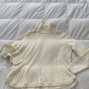 Chic Cream Mock Turtleneck Sweater
